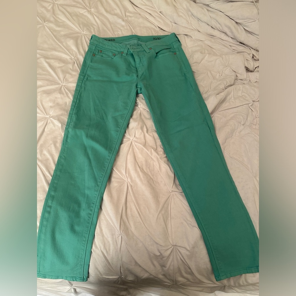 Turquoise skinny jeans